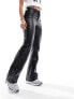 Фото #1 товара Hollister faux leather flared trouser in black