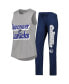 Women's Heather Gray, Heather Navy Vancouver Canucks Meter Muscle Tank Top and Pants Sleep Set