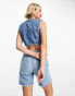 Фото #8 товара Tommy Jeans cropped denim vest in mid wash