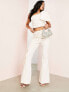 Фото #1 товара ASOS LUXE co-ord kickflare trouser with drape detail in ivory