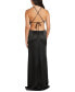 Juniors' Cut-Out Halter-Neck Gown