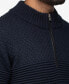 Фото #3 товара Men's Mock Neck Texture Quarter Zip Knitted Sweater