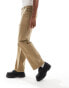 Jack & Jones bill wide fit carpenter trouser in beige W36 L34 - фото #2