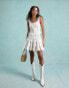 Фото #4 товара Miss Selfridge broderie tiered rara mini skirt in ivory