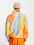 Fiorucci half zip fleece jacket in multi watercolour