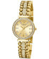 ფოტო #3 პროდუქტის Women's Crystal Beaded Gold-Tone Stainless Steel Bracelet Watch 30mm