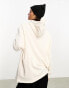 ASOS DESIGN oversized hoodie with chaotic silence indie graphic in neutral Бежевый, L - EU 44-46 - фото #4