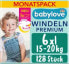 Windeln Premium Gr. 6, XXL, 15-20 kg, Monatspack, 128 St