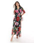 Фото #1 товара Hope & Ivy wrap maxi dress in black base floral