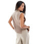 & Other Stories wool and mohair blend mock neck knitted vest with side tie details in beige