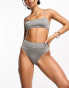 Фото #8 товара Weekday Heat high waist bikini bottom in shiny grey