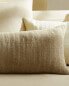 Textured linen cushion cover