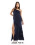 Фото #1 товара ASOS DESIGN Petite one shoulder maxi dress in navy