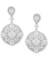 Cubic Zirconia Mixed Cut Circle Cluster Drop Earrings in Sterling Silver