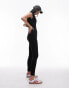 Topshop seamless cap sleeve jumpsuit in black