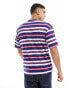 Champion crew neck striped t-shirt in blue red and white