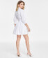 Фото #2 товара Women's Belted Cotton Shirt Dress, Created for Macy's