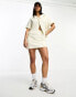 Urban Classics co-ord towelling shirt in white