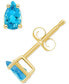 ფოტო #2 პროდუქტის Blue Topaz Pear Stud Earrings (1/2 ct. t.w.) in 14k Gold