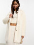 Vila borg teddy coat in cream