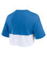 ფოტო #2 პროდუქტის Women's Royal/White Buffalo Bills Boxy Color Split Cropped T-Shirt