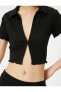 Фото #20 товара Поло Crop Slim Fit Koton Ribbed Panels