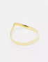 Kingsley Ryan 2mm v band ring in gold plated