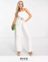 Фото #2 товара Forever New Petite buckle tie waist wide leg jumpsuit in white