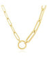 ფოტო #1 პროდუქტის Half & Half Paperclip Charm Holder Chain Necklace