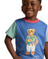 ფოტო #3 პროდუქტის Toddler and Little Boys Polo Bear Color-Blocked Cotton T-shirt
