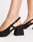 Фото #2 товара ASOS DESIGN Sydney slingback mid block heeled shoes in black