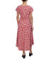 Women's Tie-Waist Printed Midi Dress