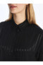 LCW Modest Çizgili Oversize Saten Kadın Gömlek Tunik