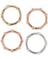 ფოტო #3 პროდუქტის Tri-Tone 4-Pc. Set Pavé Thin Stack Rings