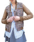 ფოტო #4 პროდუქტის Women's Updated Tweed Varsity Jacket with Contrast Sleeve