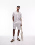 Topman short sleeve premium burn out shirt in ivory