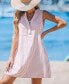 Фото #2 товара Women's Pink Stripe Sleeveless V-Neck Mini Beach Dress