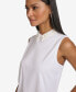 Фото #4 товара Karl Lagerfeld Women's Imitation Pearl-Embellished Collared Blouse