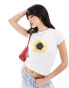 Фото #1 товара ASOS DESIGN baby tee with sunflower graphic in white