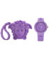 ფოტო #4 პროდუქტის Women's Swiss Purple Silicone Strap Watch 38mm