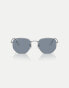 Фото #3 товара Ray-Ban hexagonal flat lenses irregular polarised sunglasses in silver with blue lens in silver