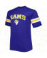 Men's Royal Los Angeles Rams Big and Tall Arm Stripe T-shirt Синий, XLT - фото #2