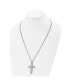 Фото #2 товара Chisel polished Lord's Prayer Cross Pendant on a Curb Chain Necklace