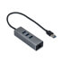 Фото #1 товара USB-концентратор USB 3.0 i-tec Metal 3 Port + Gigabit Ethernet Adapter