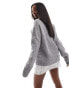 Фото #6 товара NA-KD x Claire Rose wool blend v neck sweater in grey