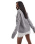 NA-KD x Claire Rose wool blend v neck sweater in grey