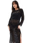 Фото #5 товара Iisla & Bird Premium maxi crochet beach dress in black