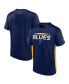 Фото #1 товара Men's Navy, Gold St. Louis Blues Authentic Pro Rink Tech T-shirt