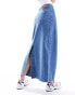 Фото #2 товара Object denim maxi skirt with double waistband in mid blue wash