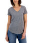 ფოტო #1 პროდუქტის Women's V-Neck Perfect Short-Sleeve Top, Created for Macy's